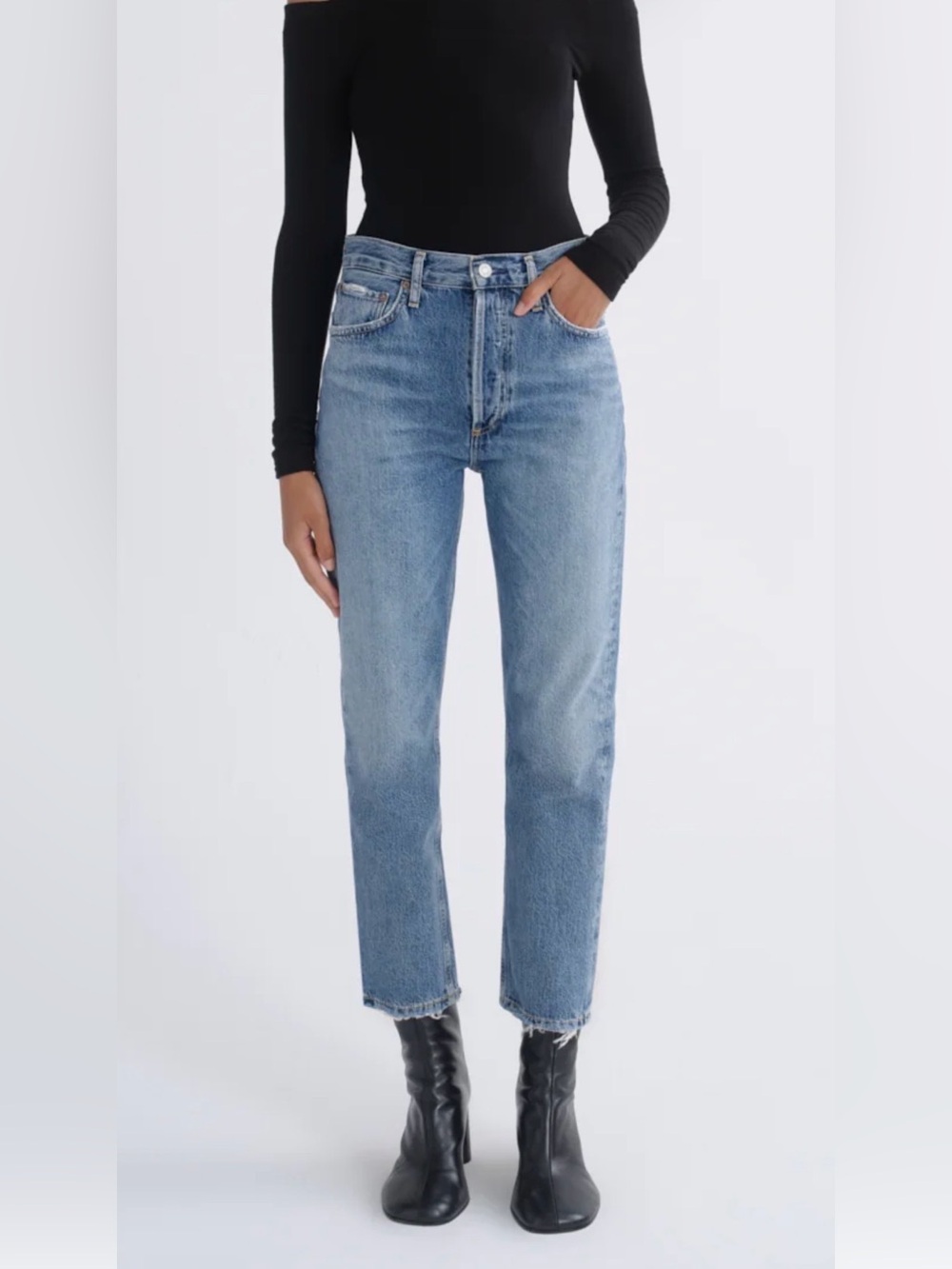 Agolde Riley High Rise Straight Crop Jeans Size 27